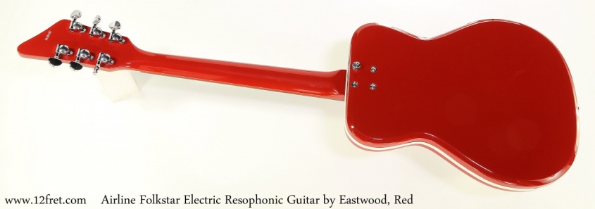 Airline Folkstar Electric Resophonic Guitar by Eastwood, Red, Full Rear View