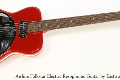 Airline Folkstar Electric Resophonic Guitar by Eastwood, Red, Full Front View