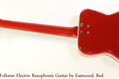 Airline Folkstar Electric Resophonic Guitar by Eastwood, Red, Full Rear View