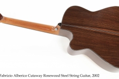 Fabrizio Alberico Cutaway Rosewood Steel String Guitar, 2002 Full Rear View