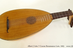 Albert J Litto 7 Course Renaissance Lute, 1965 Full Front View