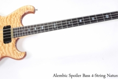 Alembic Spoiler Bass 4-String Natural, 1983 Full Front View