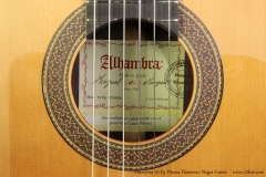 Alhambra 10 Fp Pinana Flamenco Negra Guitar Label View