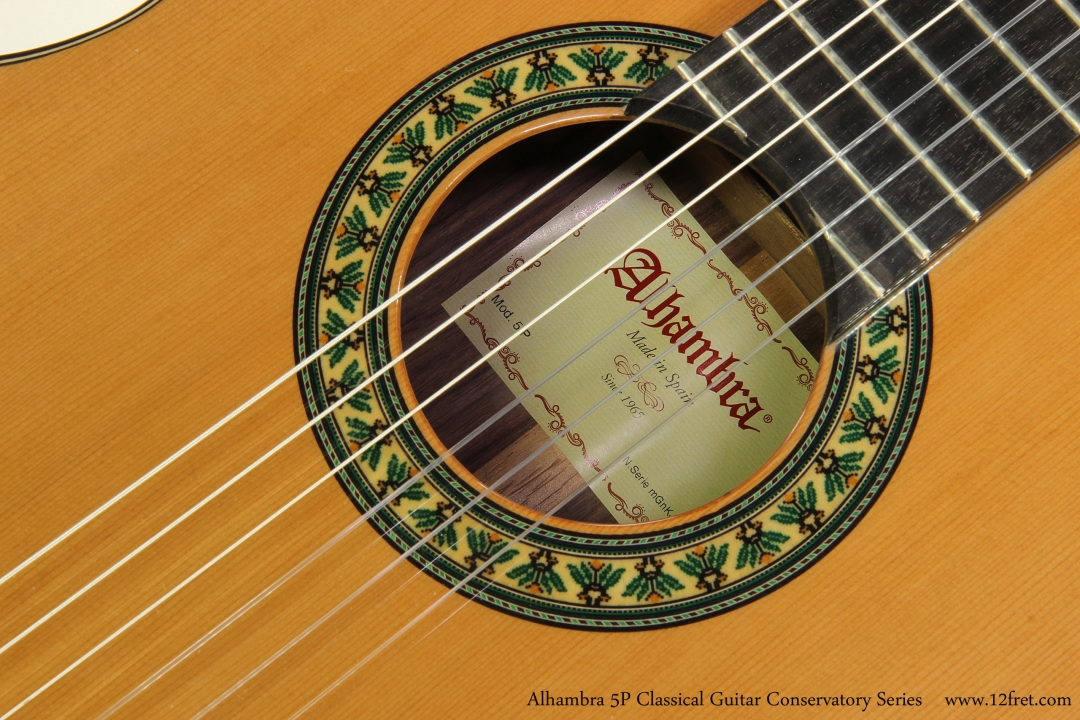 Alhambra 5P Classical Guitar Conservatory Series   Rosette and Label View