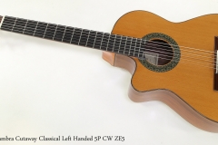Alhambra Cutaway 5P CW ZE5 Classical Left Handed   Full Front View