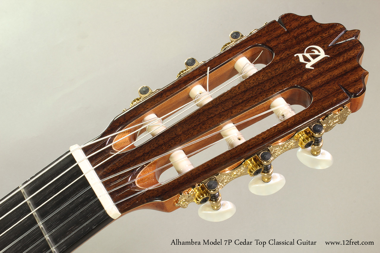 Alhambra Model 7P Cedar Top Classical Guitar Head Front View
