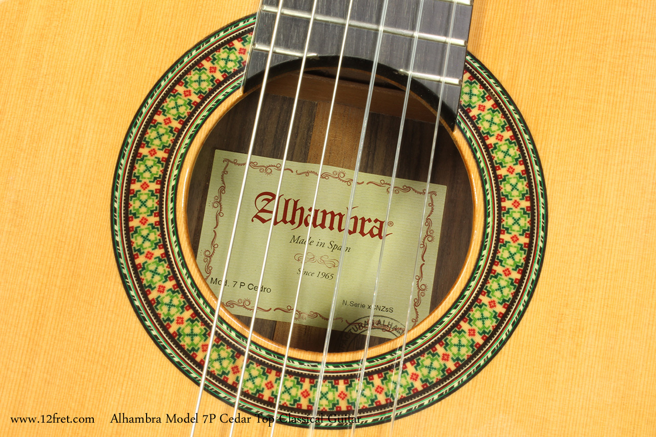 Alhambra Model 7P Cedar Top Classical Guitar Label View