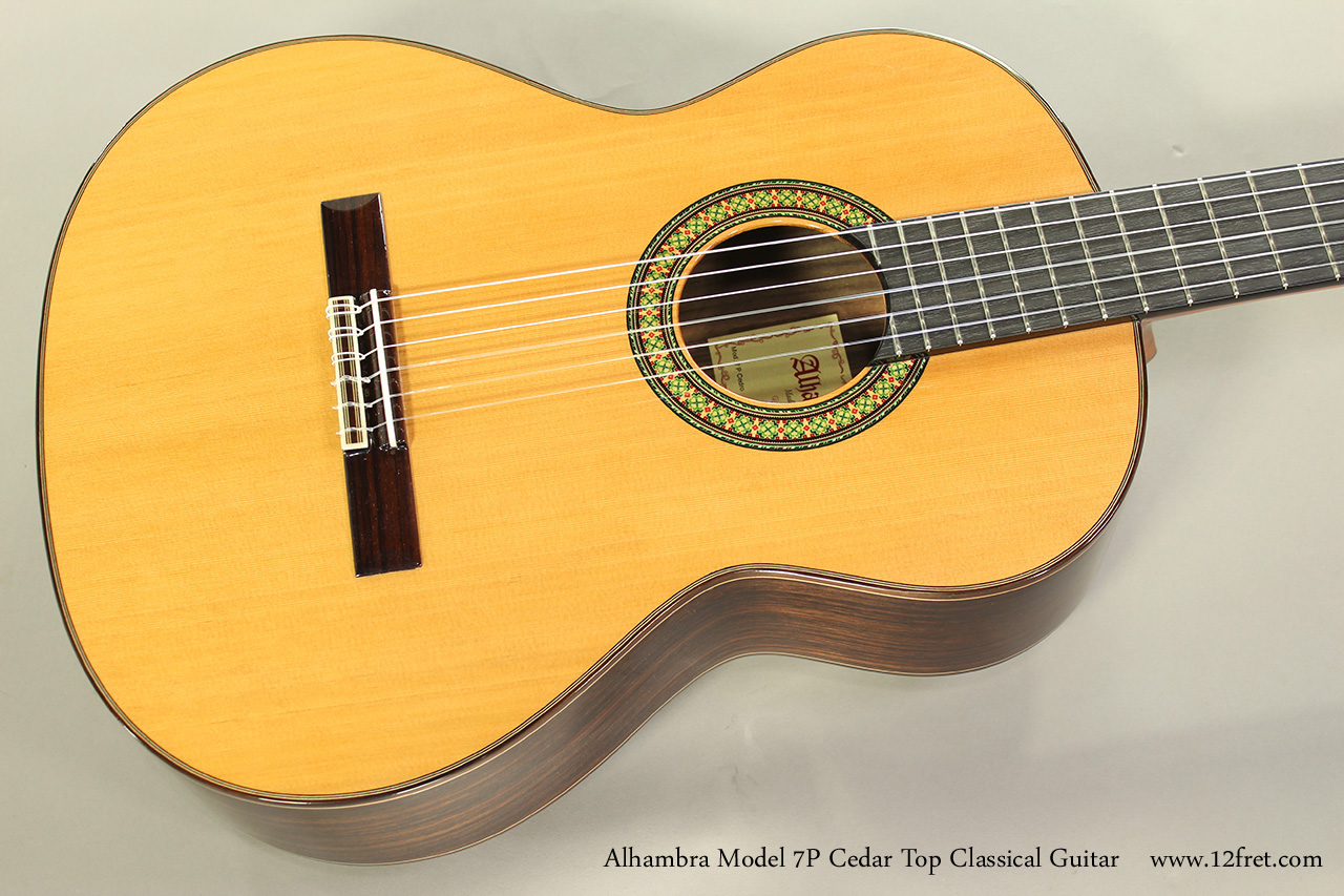Alhambra Model 7P Cedar Top Classical Guitar Top View