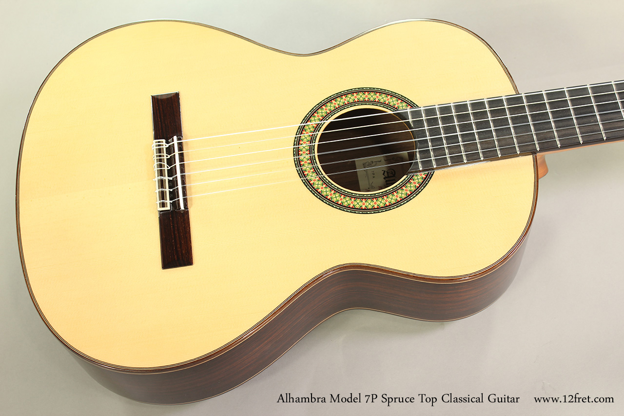 Alhambra Model 7P Spruce Top Classical Guitar Top View