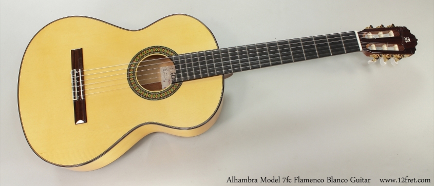 Alhambra Model 7fc Flamenco Blanco Guitar  Full Front View