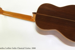 Alhambra Luthier India Classical Guitar, 2000  Full Rear View