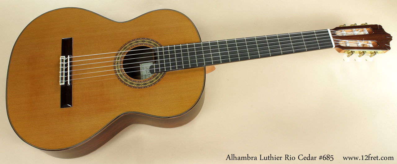 Alhambra Luthier Rio Concert Classical Cedar 685 full front view