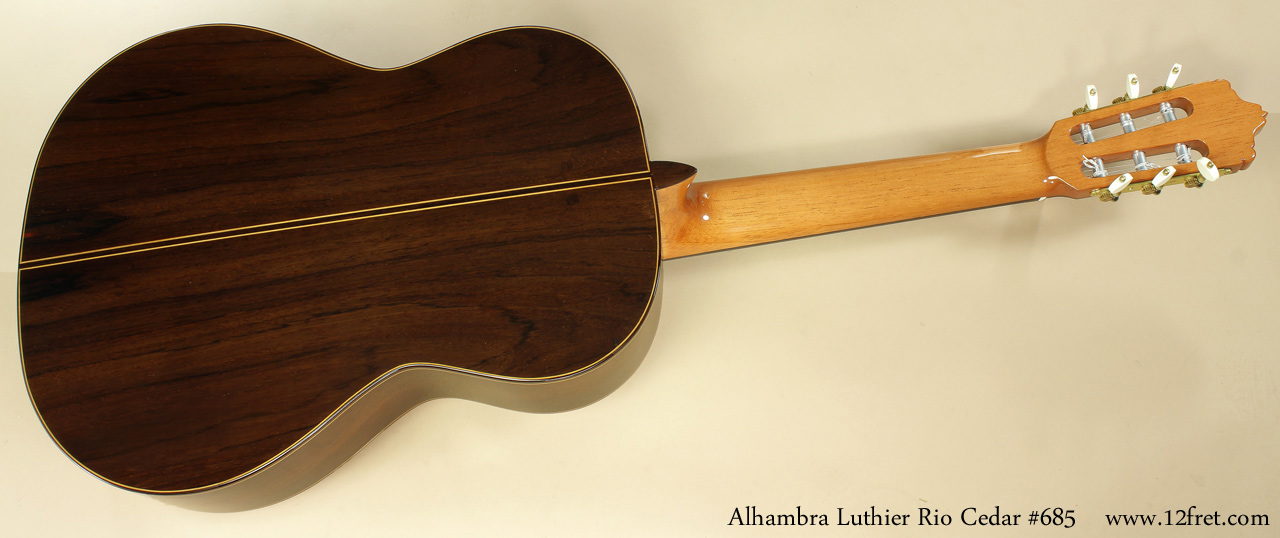 Alhambra Luthier Rio Concert Classical Cedar 685 full rear view
