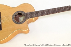 Alhambra Z-Nature CW EZ Student Cutaway Classical Guitar   Full Front View