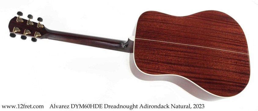 Alvarez DYM60HDE Dreadnought Adirondack Natural, 2023 Full Rear View