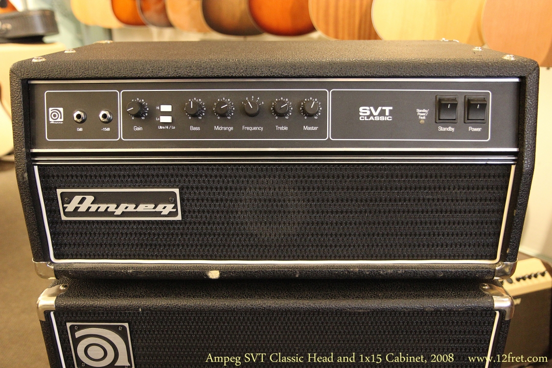 Ampeg SVT Classic Head and 1x15 Cabinet, 2008 Head Front View