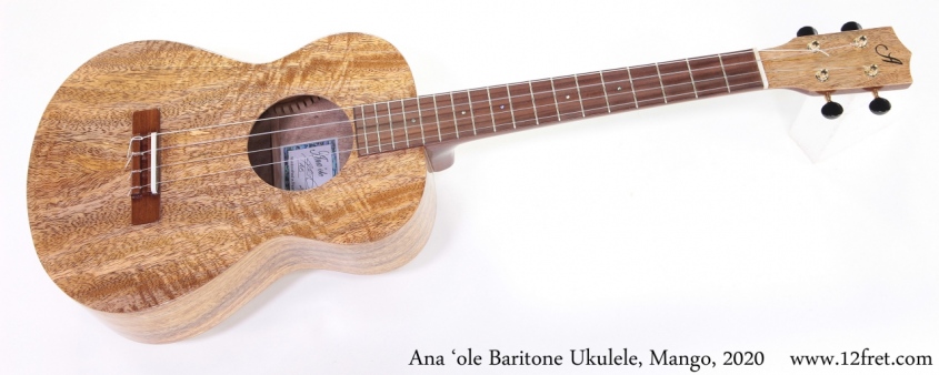 Ana 'ole Baritone Ukulele, Mango, 2020 Full Front View