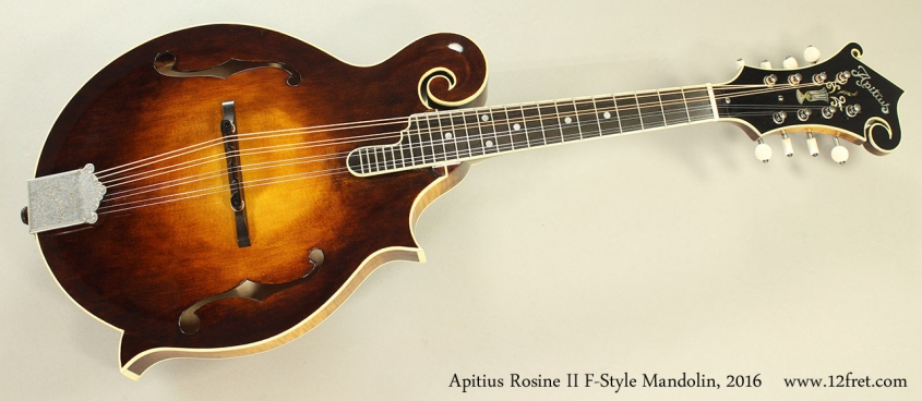 Apitius Rosine II F-Style Mandolin, 2016 Full Front View