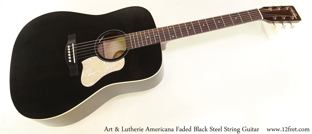Art & Lutherie Americana Faded Black Steel String Guitar Full Front View