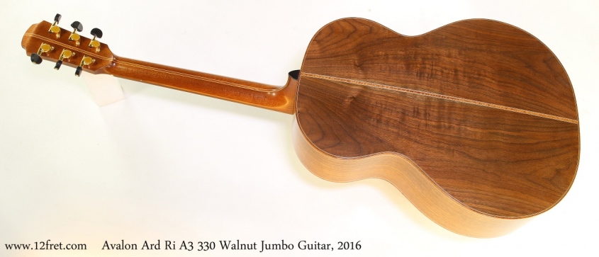 Avalon Ard Ri A3 330 Walnut Jumbo Guitar, 2016 Full Rear View