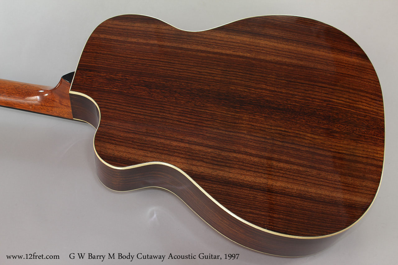 G W Barry M Body Cutaway Acoustic Guitar, 1997 Back