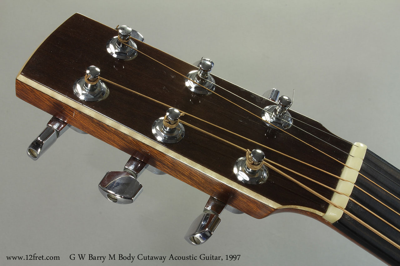 G W Barry M Body Cutaway Acoustic Guitar, 1997 Head Front