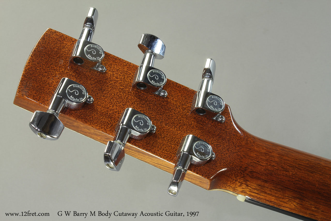 G W Barry M Body Cutaway Acoustic Guitar, 1997 Head Rear