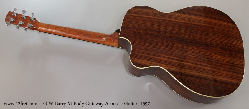G W Barry M Body Cutaway Acoustic Guitar, 1997 Full Rear View