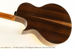 G W Barry Mod C CW Malaysian Blackwood with Arm Rest, 2019 Back View