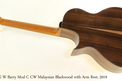 G W Barry Mod C CW Malaysian Blackwood with Arm Rest, 2019 Full Rear View