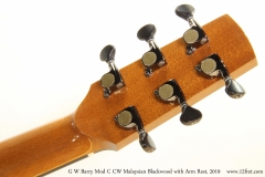 G W Barry Mod C CW Malaysian Blackwood with Arm Rest, 2019 Head Rear View