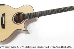 G W Barry Mod C CW Malaysian Blackwood with Arm Rest, 2019 Full Front View