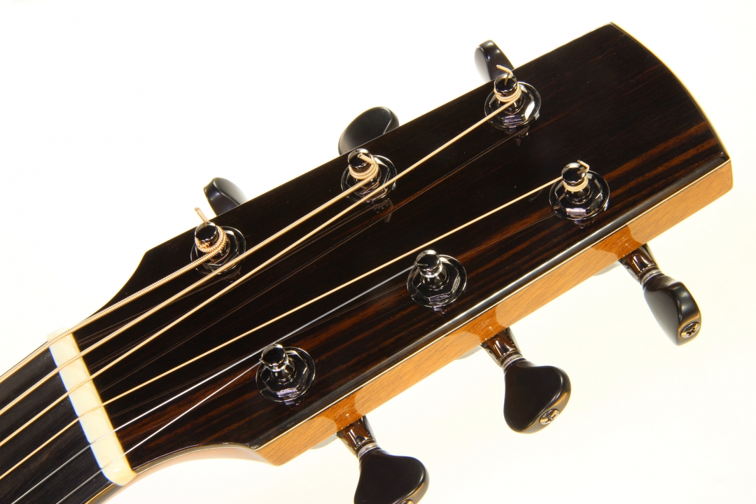 G W Barry Mod C Ziricote Cutaway Steel String Guitar, 2018   Head Front VIew 1