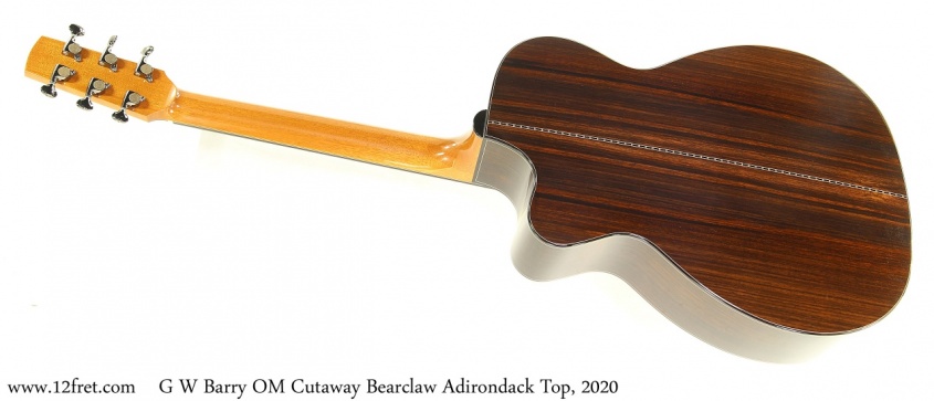 G W Barry OM Cutaway Bearclaw Adirondack Top, 2020 Full Rear View