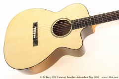 G W Barry OM Cutaway Bearclaw Adirondack Top, 2020 Top View