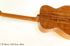 G W Barry OM Koa, 2019 Full Rear View