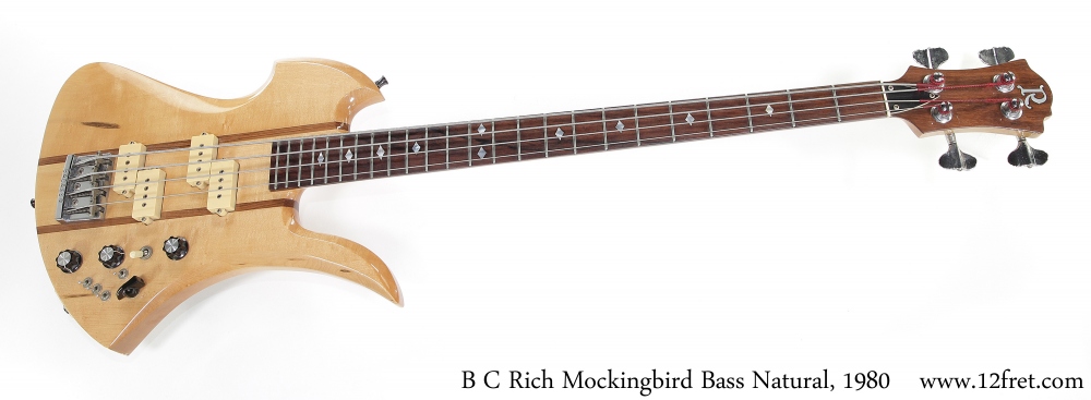 B C Rich Mockingbird Bass Natural, 1980 Full Front View
