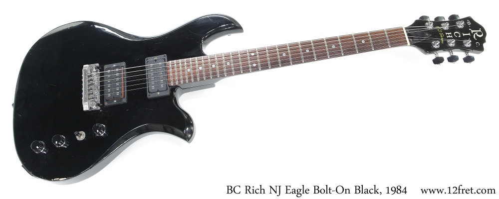 BC Rich NJ Eagle Bolt-On Black, 1984 Full Front View