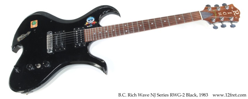 B.C. Rich Wave NJ Series RWG-2 Black, 1983 Full Front View
