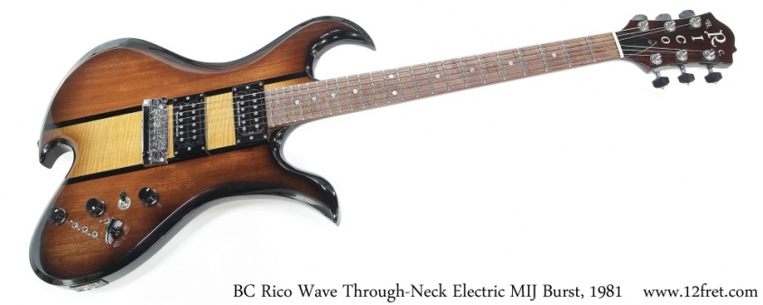 BC Rico Wave Through-Neck Electric MIJ Burst, 1981 Full Front View