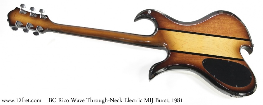 BC Rico Wave Through-Neck Electric MIJ Burst, 1981 Full Rear View