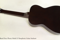 Beard Deco Phonic Model 27 Resophonic Guitar Sunburst Full Rear View