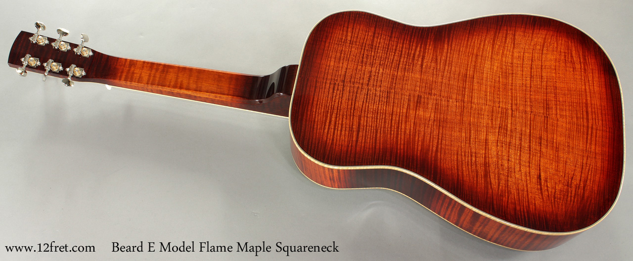 Beard E Model Flame Maple Squareneck Resophonic full rear view