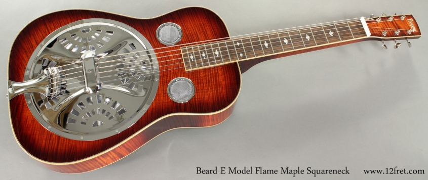 Beard E Model Flame Maple Squareneck Resophonic full front view
