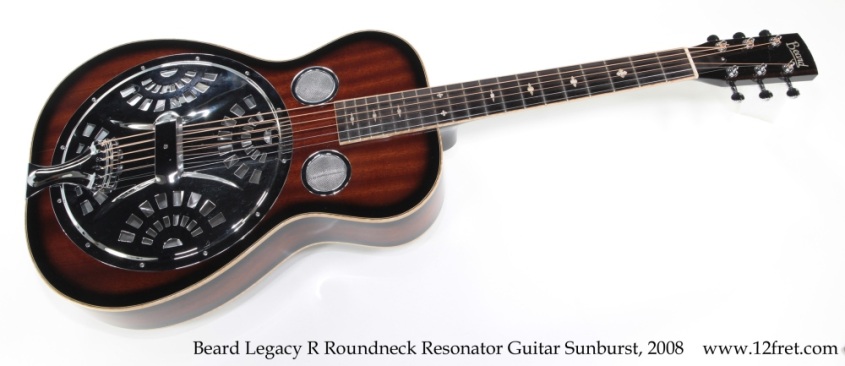 Beard Legacy R Roundneck Resonator Guitar Sunburst, 2008 Full Front View