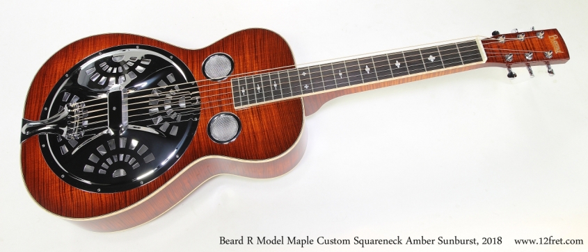 Beard R Model Maple Custom Squareneck Amber Sunburst, 2018  Full Front View