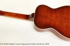 Beard R Model Maple Custom Squareneck Amber Sunburst, 2018  Full Rear View