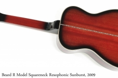 Beard R Model Squareneck Resophonic Sunburst, 2009 Full Rear View