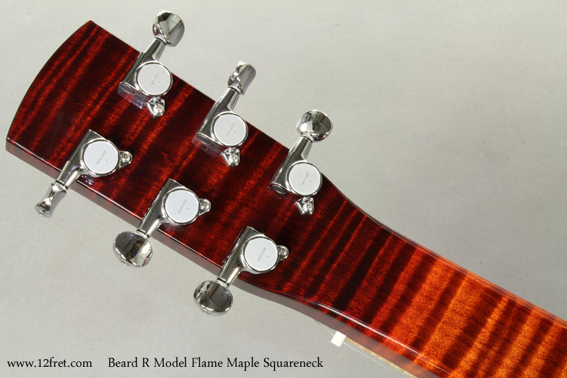 Beard R Model Flame Maple Squareneck Resophonic Guitar head rear