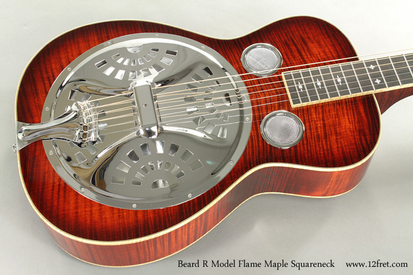 Beard R Model Flame Maple Squareneck Resophonic Guitar top